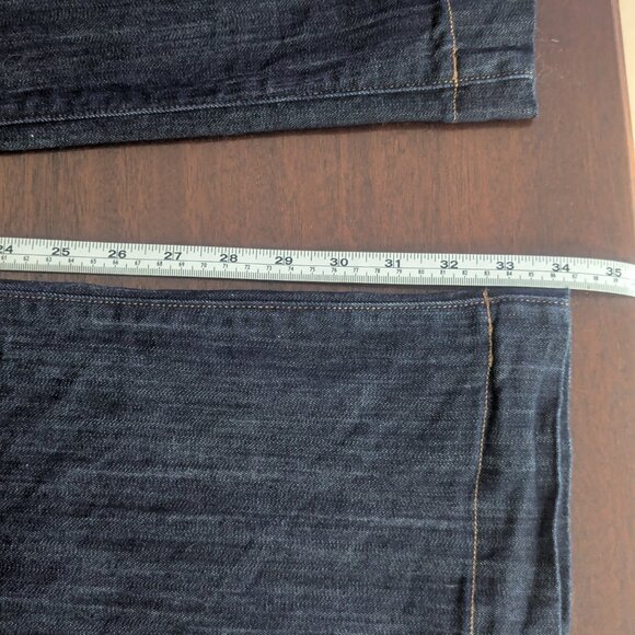 Express Dark Wash Denim Wide Leg Super High Rise Stretch Jean Size 6 Long - Picture 14 of 15